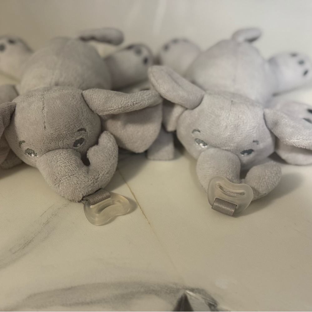 Cute Gray Elephant Plush Set